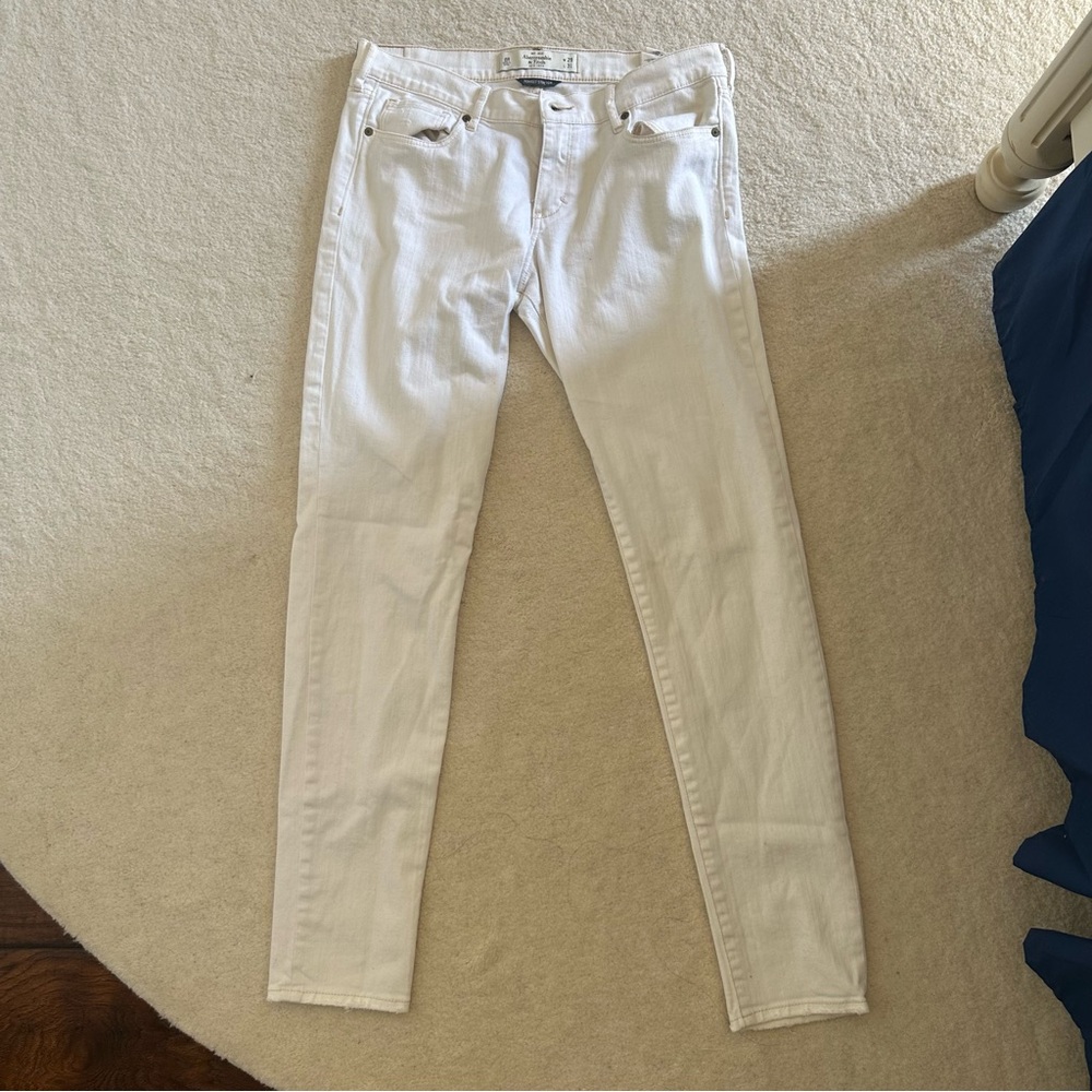 Abercrombie & Fitch White Skinny Jeans Versatile Stretch Denim 29 8